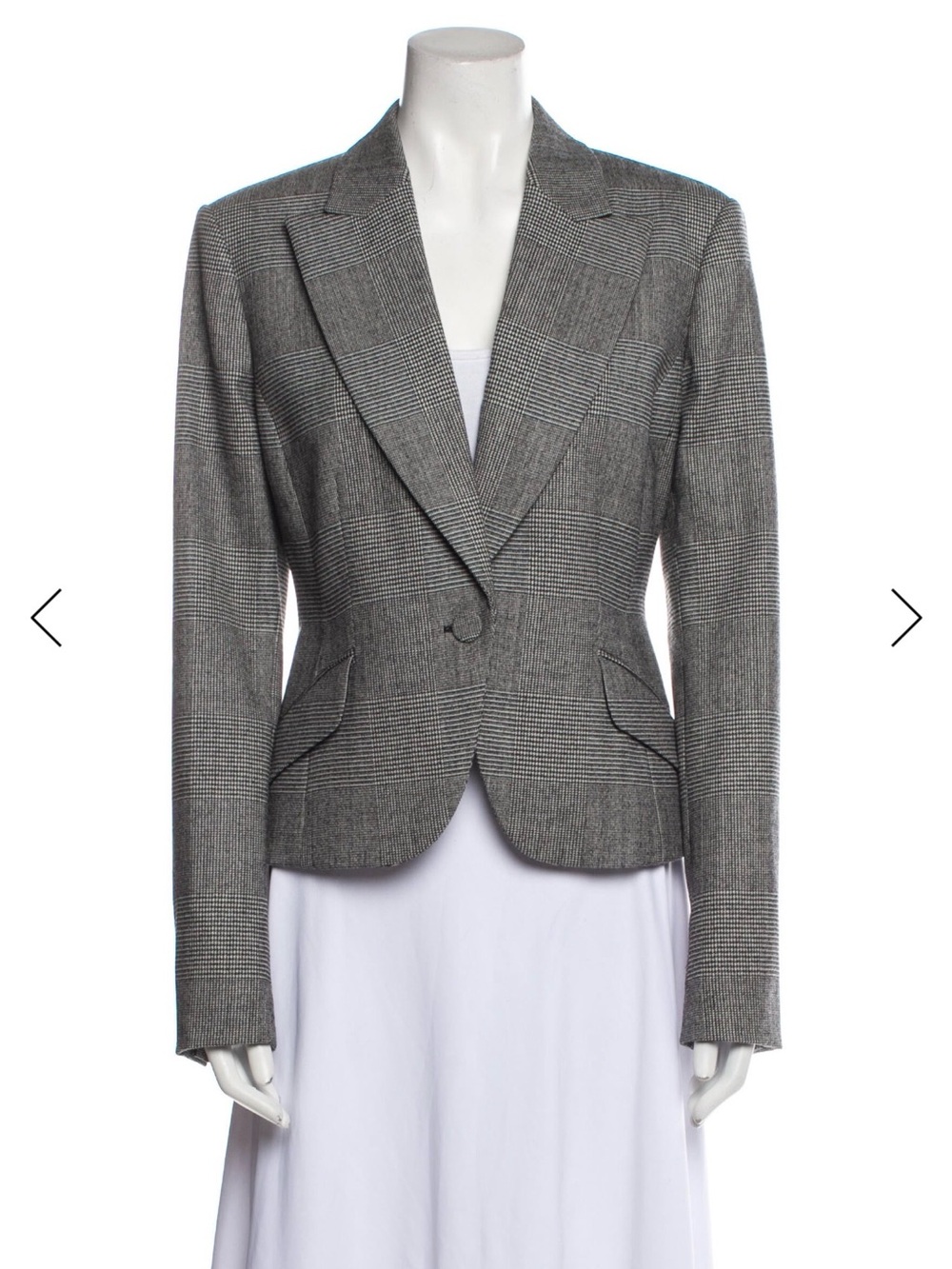 Altuzarra Gray Plaid Tailored Women's Blazer